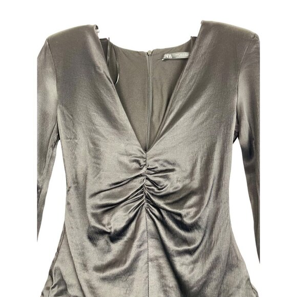 Zara bodysuit new size small black satiny - Picture 2 of 4